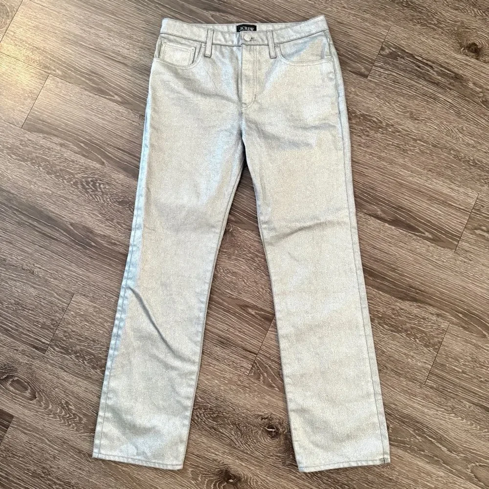 J. Crew Collection slouchy-straight jean in silver
